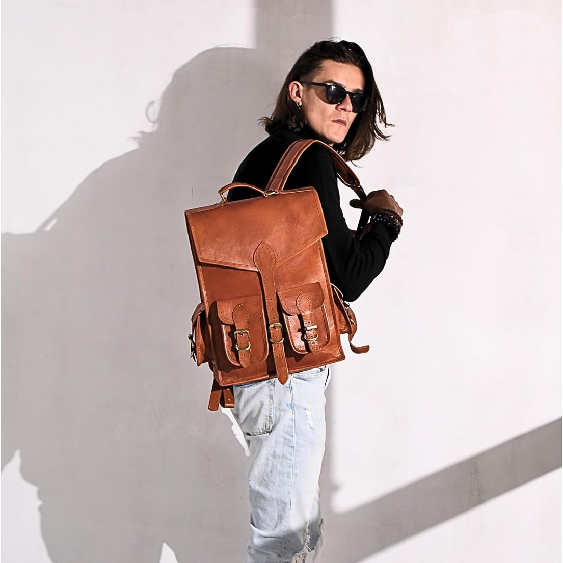 Vintage Leather Backpack Rucksack by Classy Leather Bags