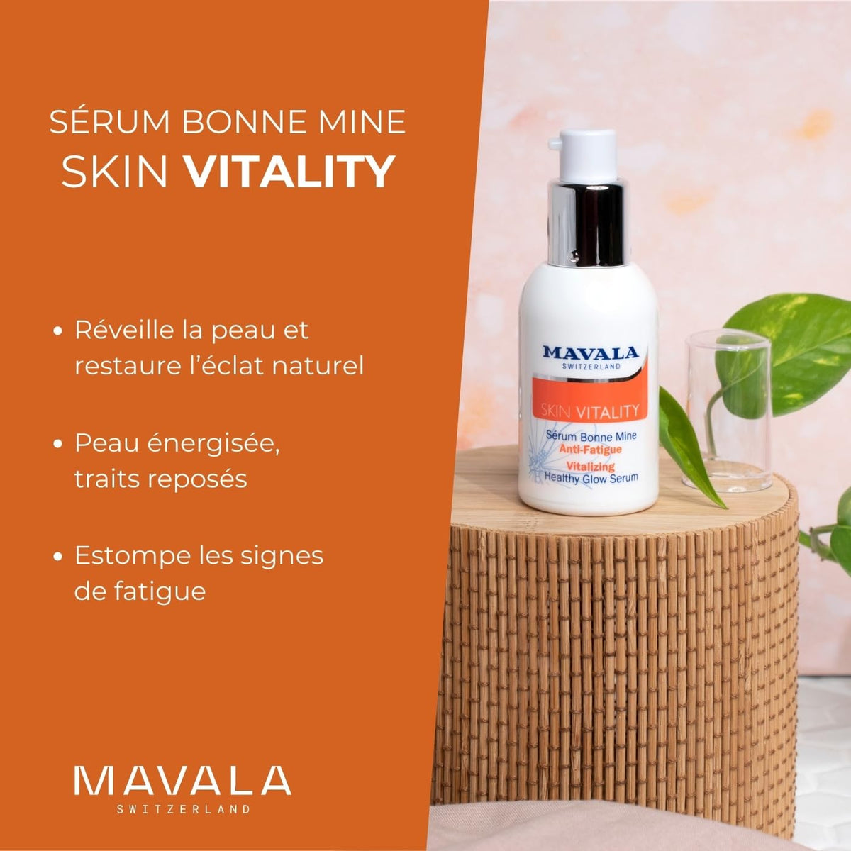 Mavala Face Serum - Anti-aging Vitamin C Serum for Healthy Glow, Non-greasy Skincare by Beauty Care Bag