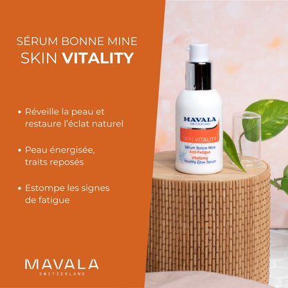 Mavala Face Serum - Anti-aging Vitamin C Serum for Healthy Glow, Non-greasy Skincare by Beauty Care Bag