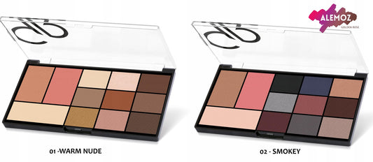 Golden Rose City Style face and eye palette 01 Warm Nude with 12 shades