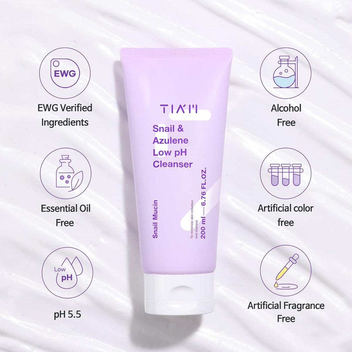 TIA'M Snail & Azulene Low pH Cleanser by AsiaBeautyMall