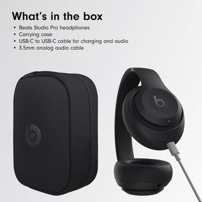 Beats Studio Pro Premium Wireless Over-Ear Headphones- Up to 40-Hour Battery Life, Active Noise Cancelling, Great for Travel & Commuting, USB-C Lossless Audio, Apple & Android Compatible -Black (Refurbished) by EasyOptionXY
