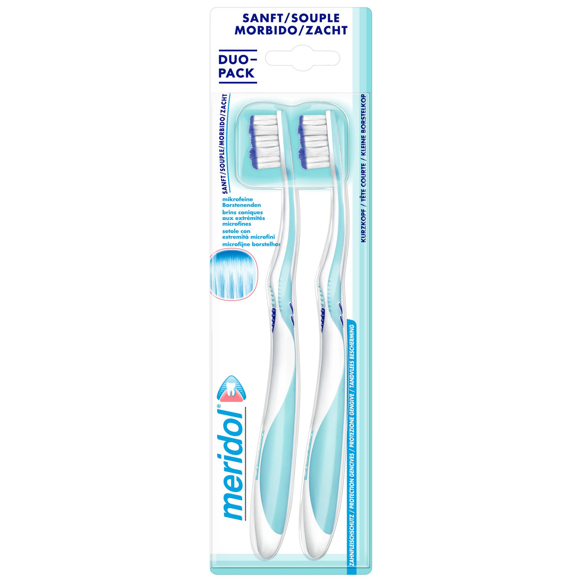 Meridol Soft Manual Toothbrush for Sensitive Teeth and Gums - Gentle Oral Care Toothbrush by Beauty Care Bag