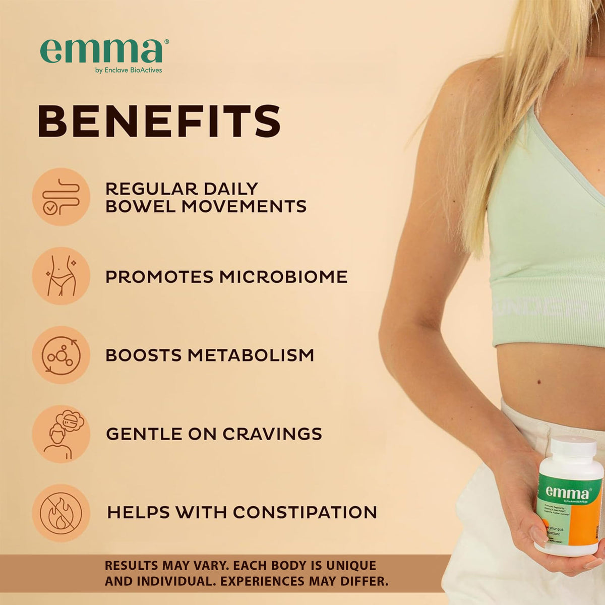 Emma Gut Health Supplement for Digestive Support & Bloating Relief – Doctor-Formulated, 60 Capsules by Shahmori