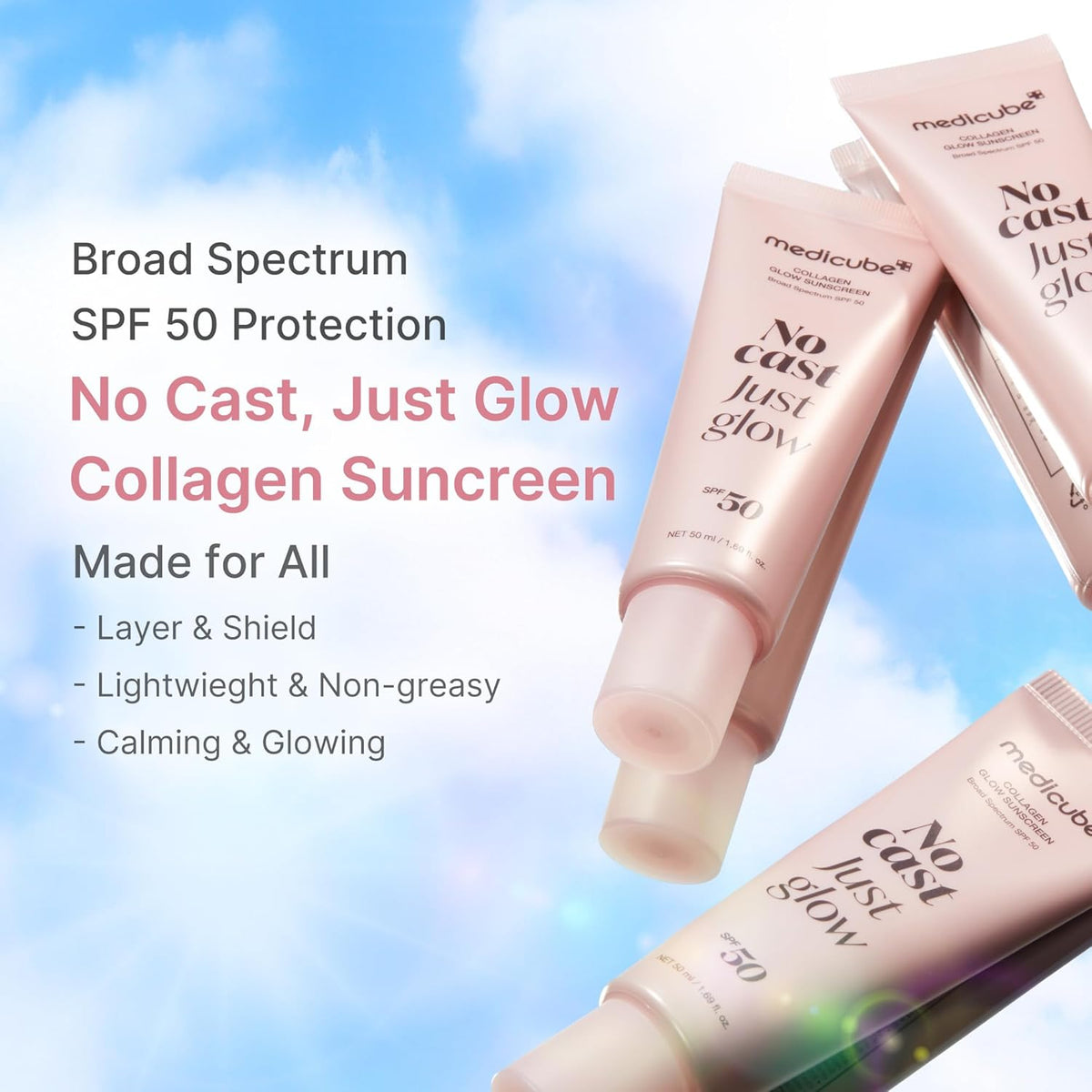 Medicube Collagen Glow Sunscreen Broad Spectrum SPF 50 by AsiaBeautyMall