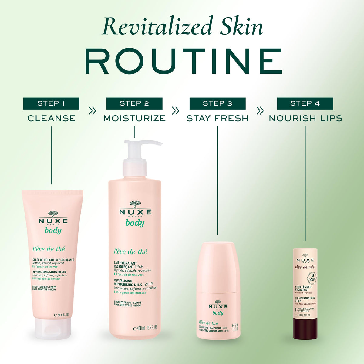 Nuxe Body Reve de The Deodorant 50ml - Long Lasting 24 Hour Protection Gentle Natural Deodorant by Beauty Care Bag