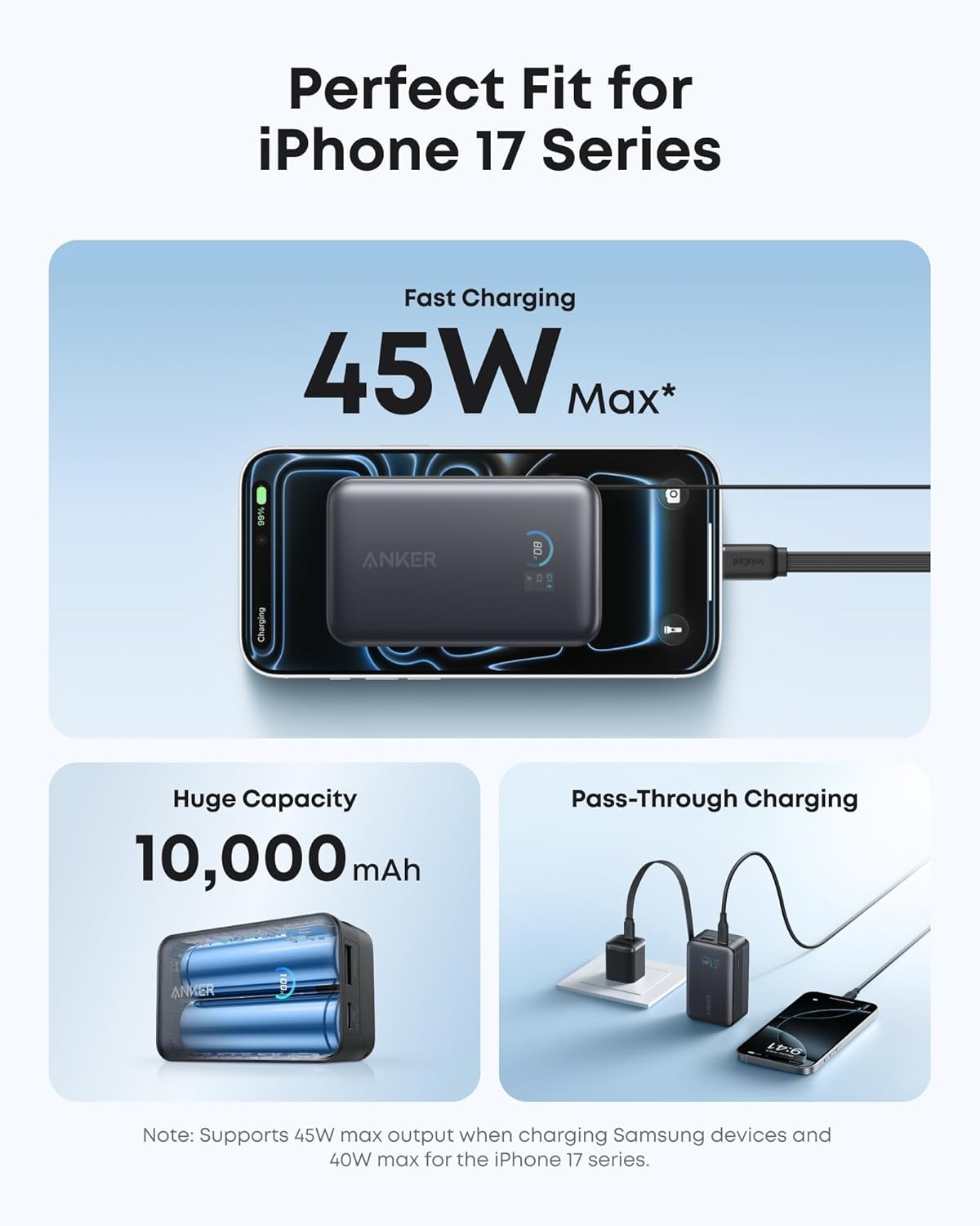 Anker Nano Power Bank (10K, 45W, Built-In Retractable USB-C Cable) by Anker