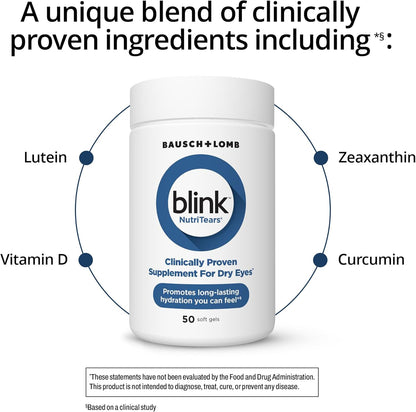 BLINK Nutritears Supplement for Dry Eyes, 50 Softgels by Shahmori