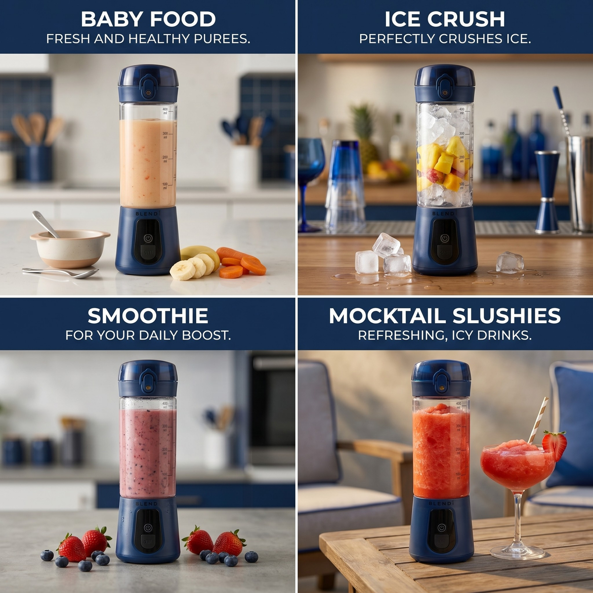 Pro+ Ice Crushing Portable Blender (17oz) by BLENDi