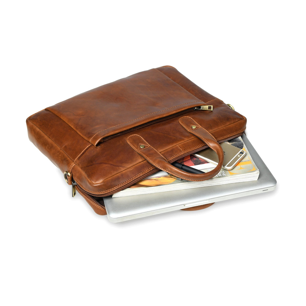 Denver Slim Laptop Briefcase by Classy Leather Bags