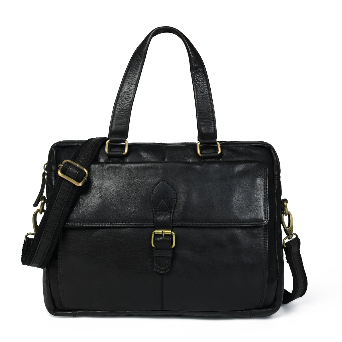 The Modern Briefcase Black by Classy Leather Bags