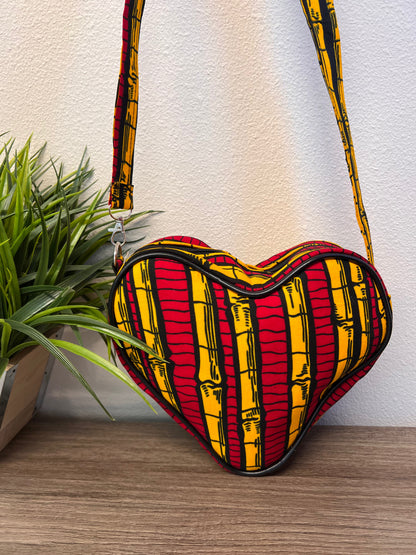 Diva kente heart shaped crossbody bag – view 2