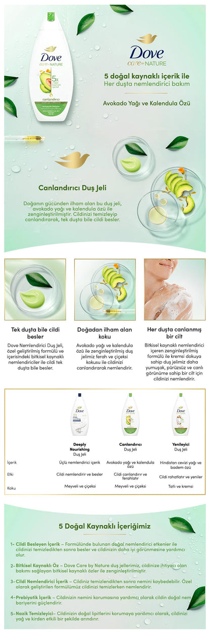 Dove Care By Nature Avocado Oil & Calendula Shower Gel 450 ml by Beauty Care Bag