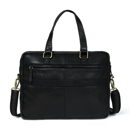The Modern Briefcase Black by Classy Leather Bags