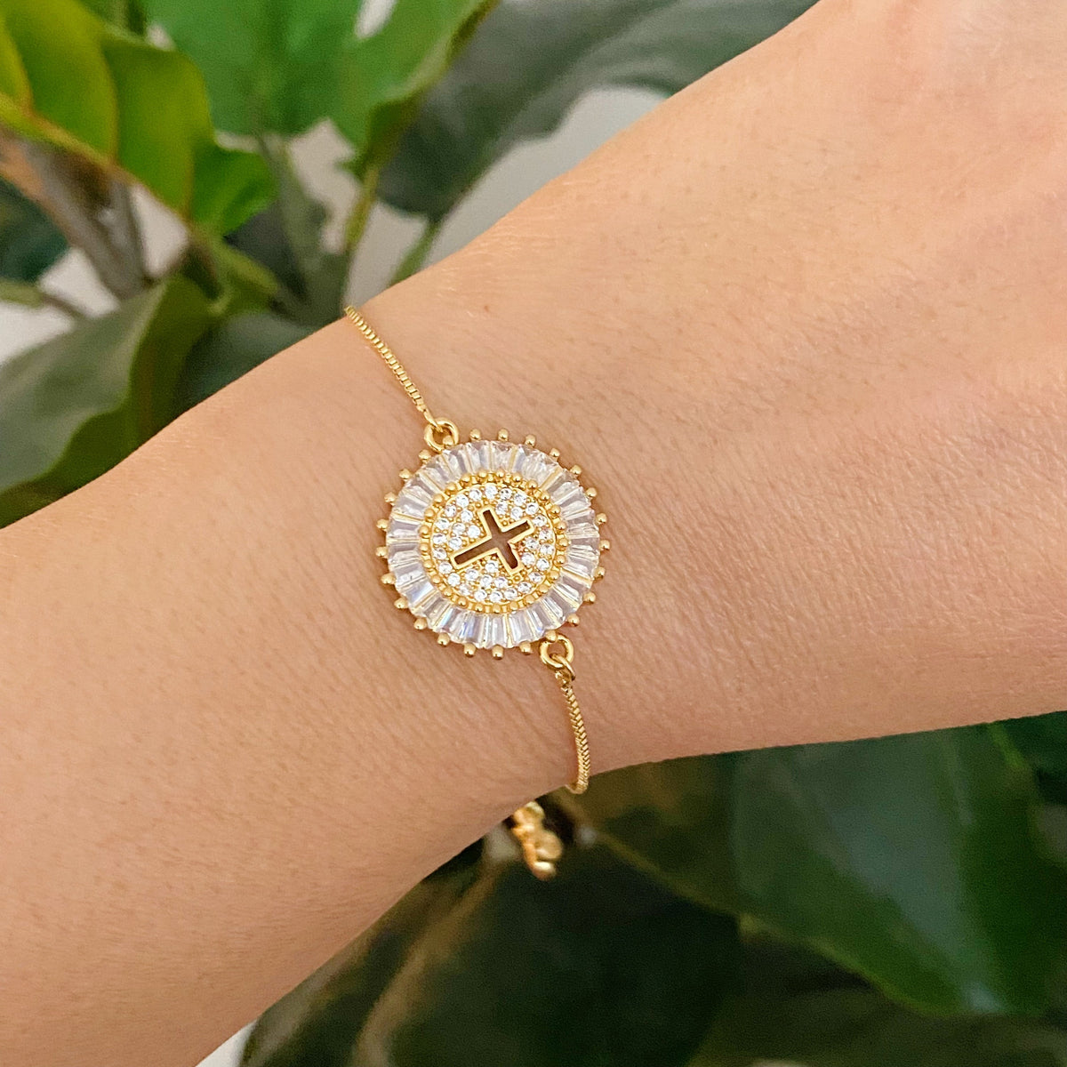 Mesmerized By The Cross Slide Bracelet by Fuchsia Hercules