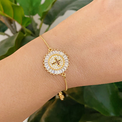 Mesmerized By The Cross Slide Bracelet by Fuchsia Hercules