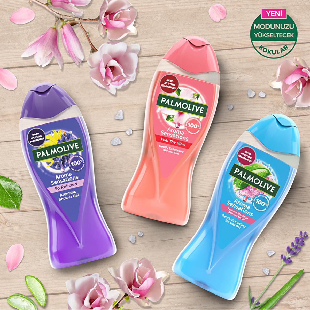 Palmolive Aroma Sensations: Skin Rejuvenating Bath and Shower Gel with Magnolia & Dead Sea Salt - Natural Glow, Dermatologically Tested by Beauty Care Bag