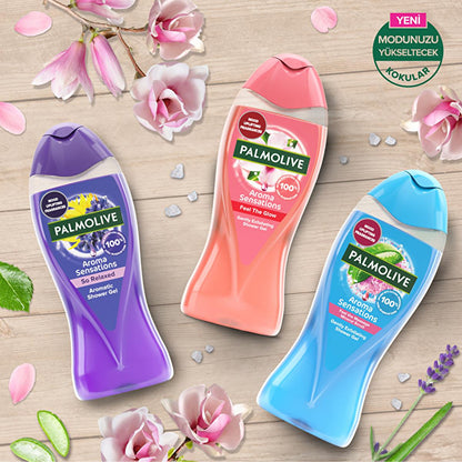 Palmolive Aroma Sensations: Skin Rejuvenating Bath and Shower Gel with Magnolia & Dead Sea Salt - Natural Glow, Dermatologically Tested by Beauty Care Bag
