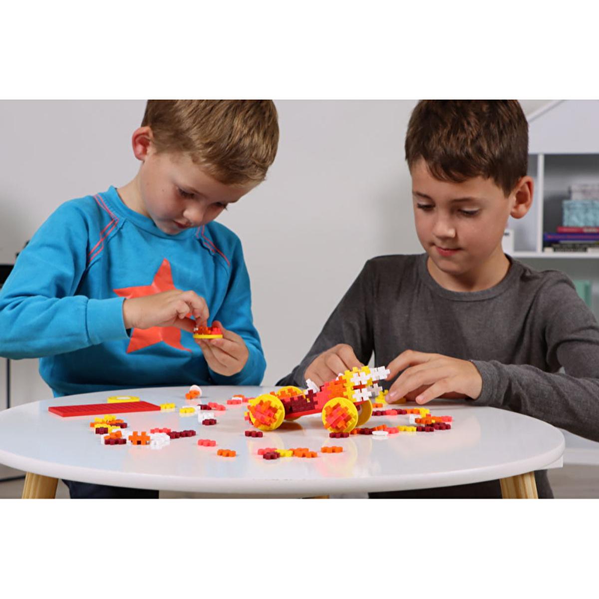 Plus Plus Construction Toy - 200 Piece Reusable Creative Building Blocks Set for Kids by Beauty Care Bag