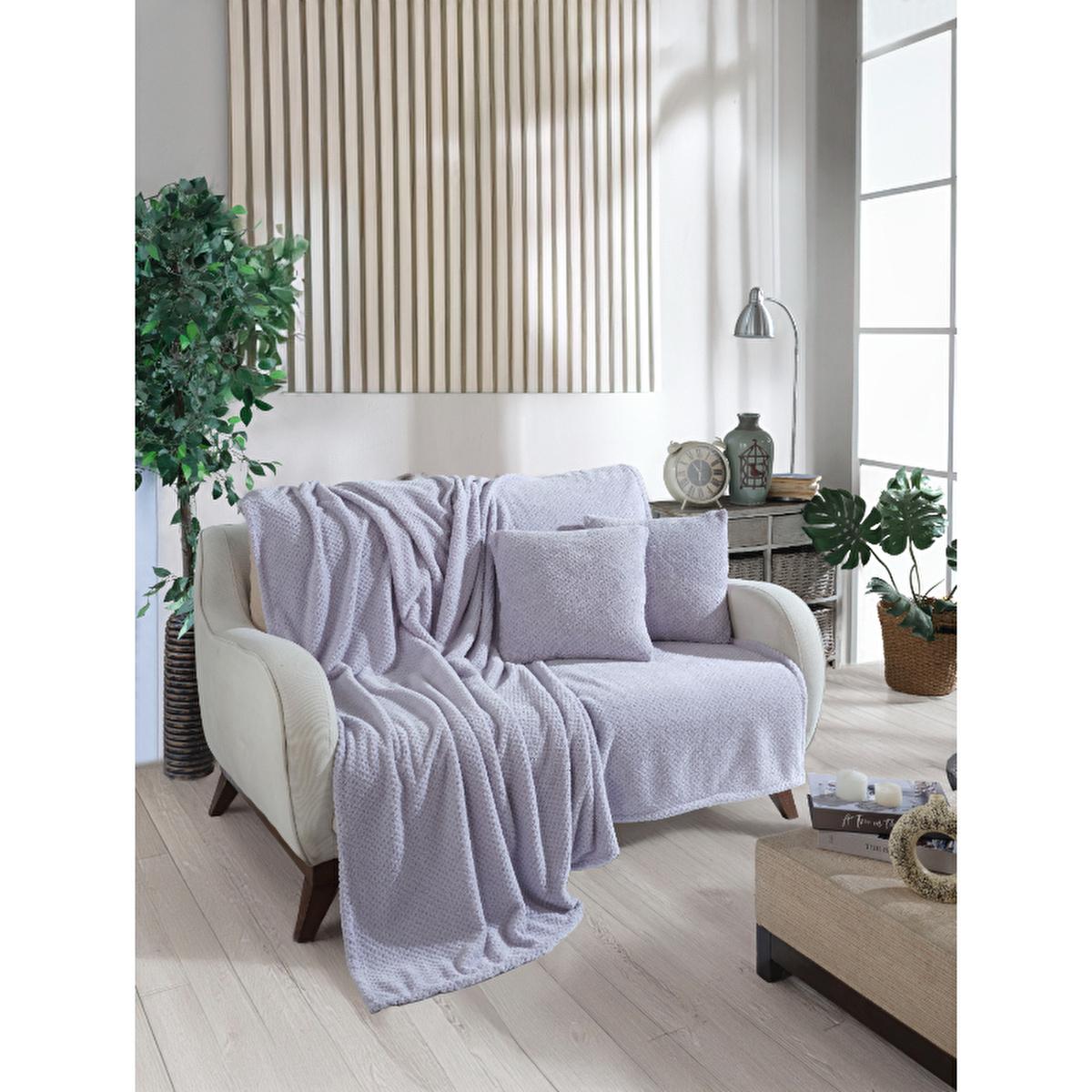 Wondel Grey Polycotton Throw Blanket & Furniture Cover - 55.12 x 55.12 inches, Soft, Breathable, Versatile Decor by Beauty Care Bag