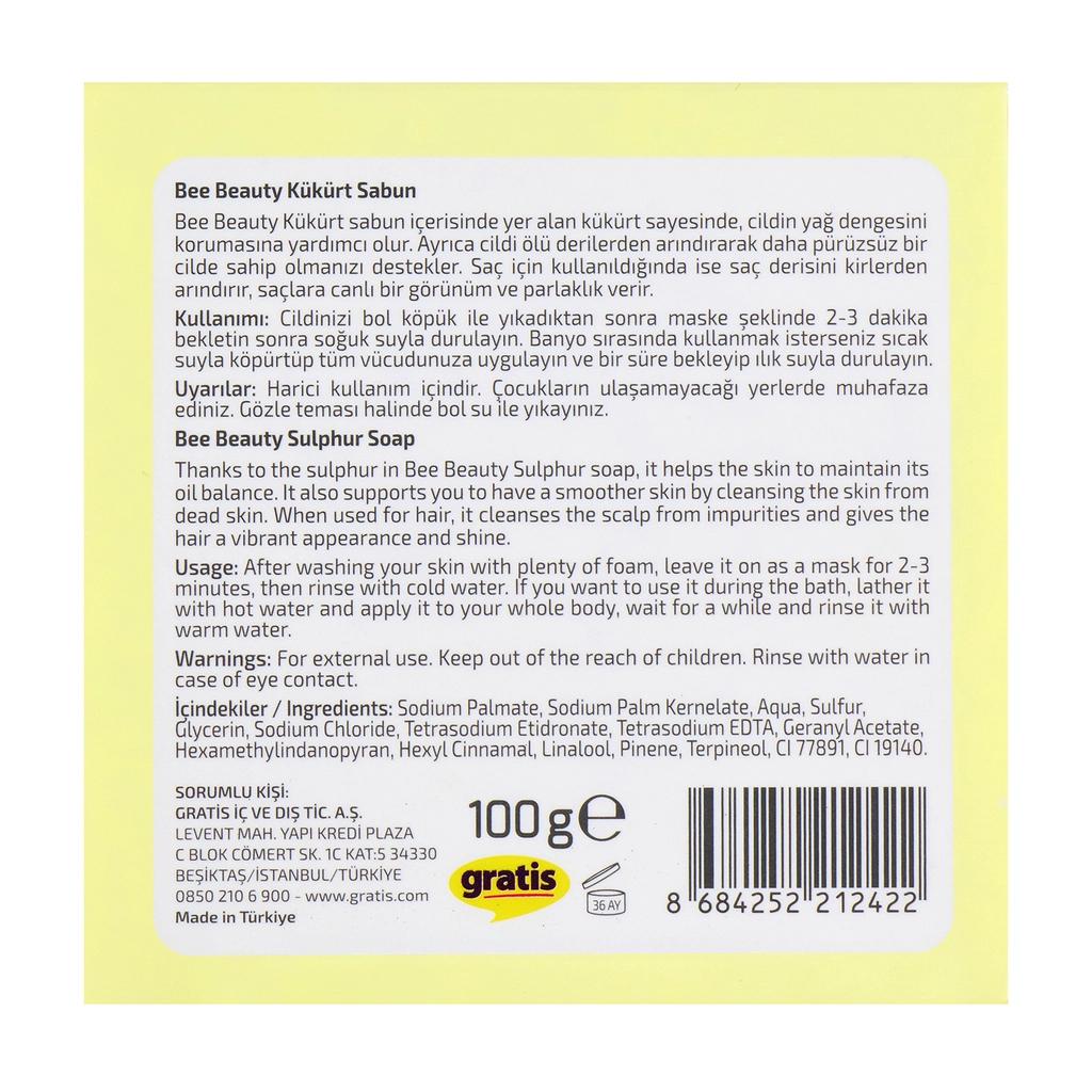 Bee Beauty Sulfur Bar Soap for Oily Skin 100g by Beauty Care Bag