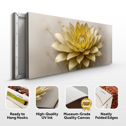 Golden Lotus Minimalist Abstract Wall Art III by Tailored Canvases