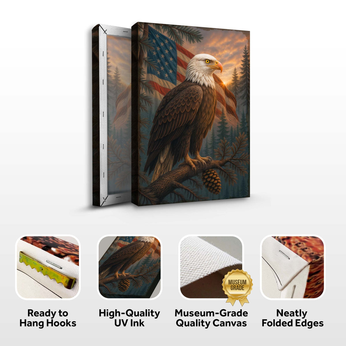 Sentinel of the Pines Eagle Wall Art by Tailored Canvases