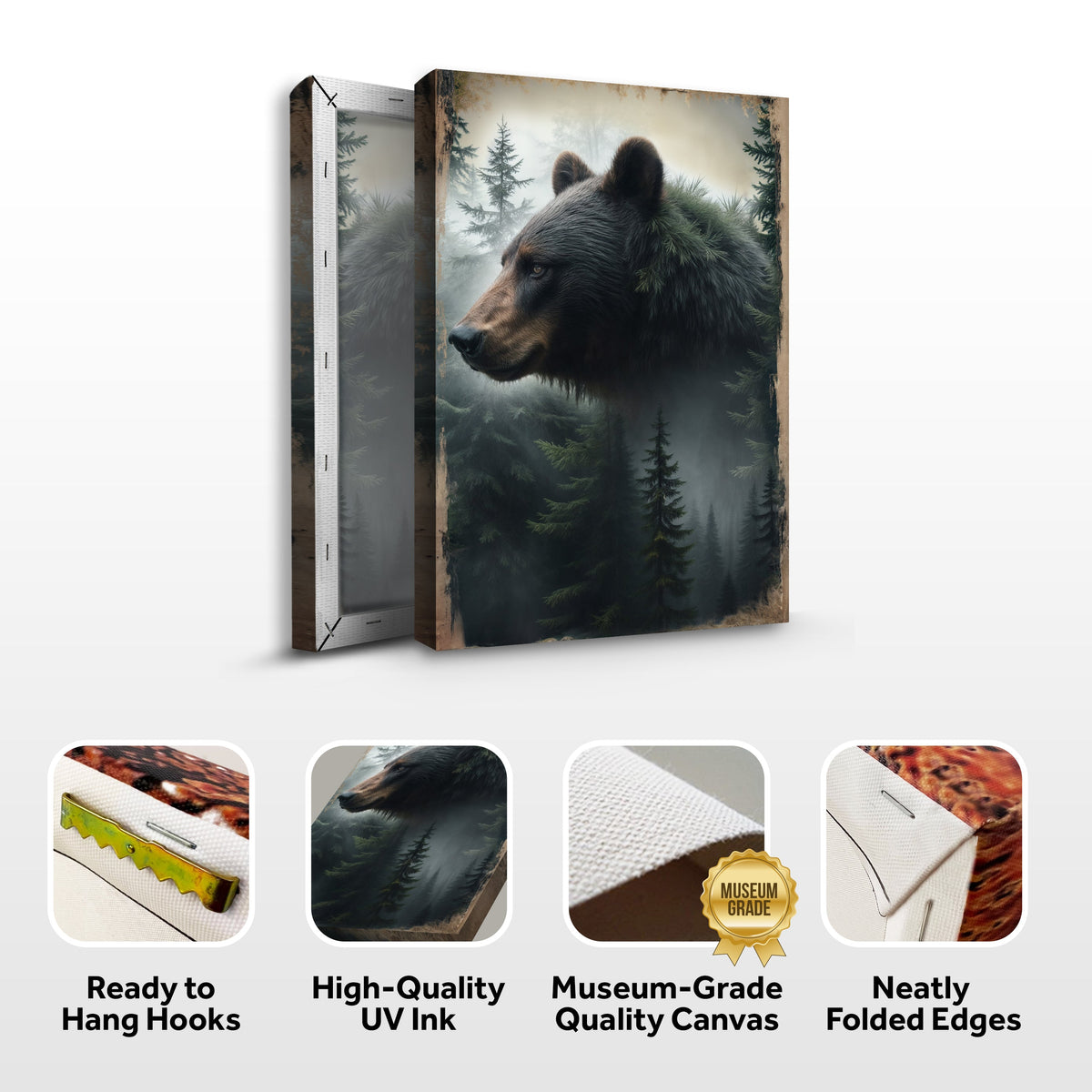 Black Bear Exposure Wall Art by Tailored Canvases
