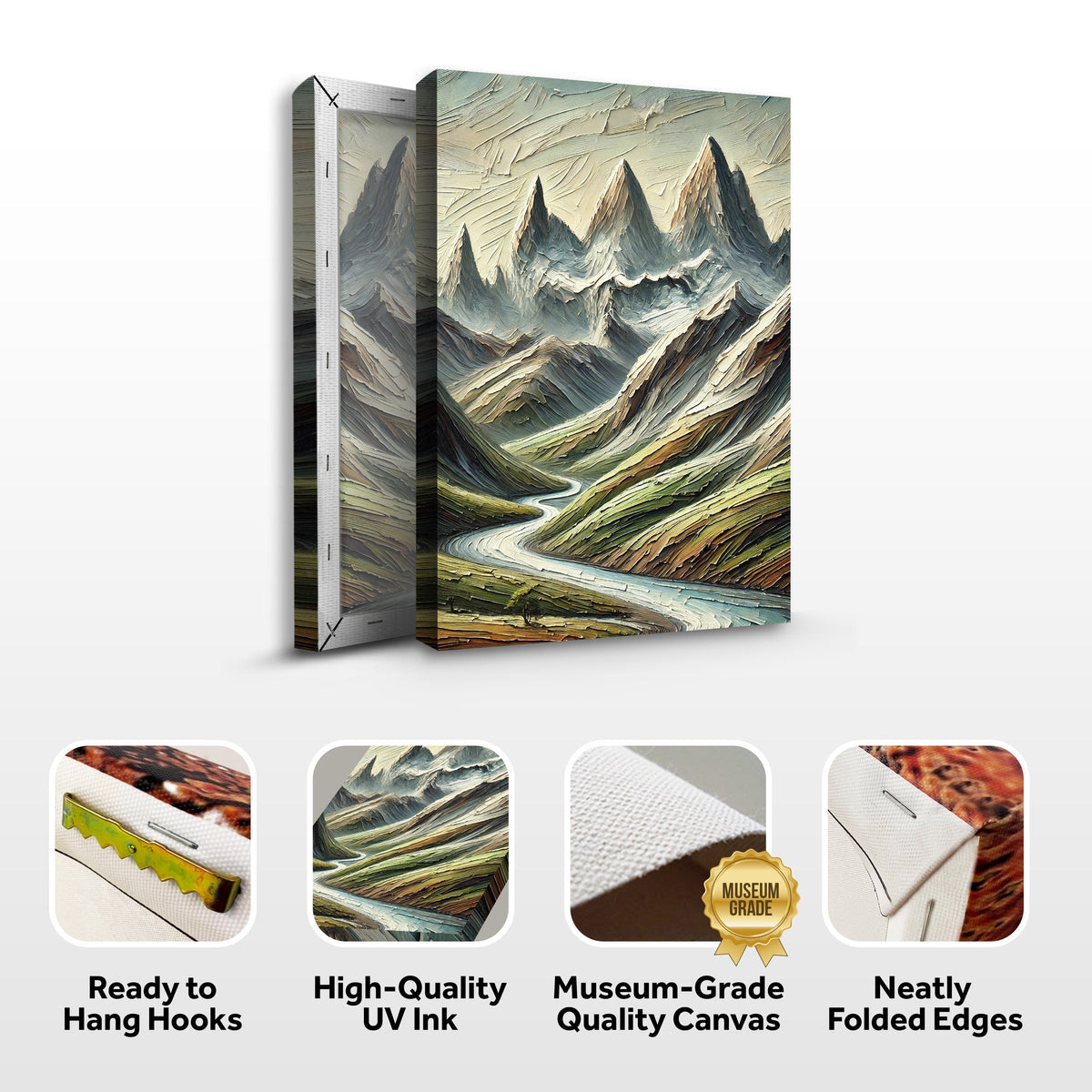 Abstract Mountain and River Landscape Wall Art II by Tailored Canvases