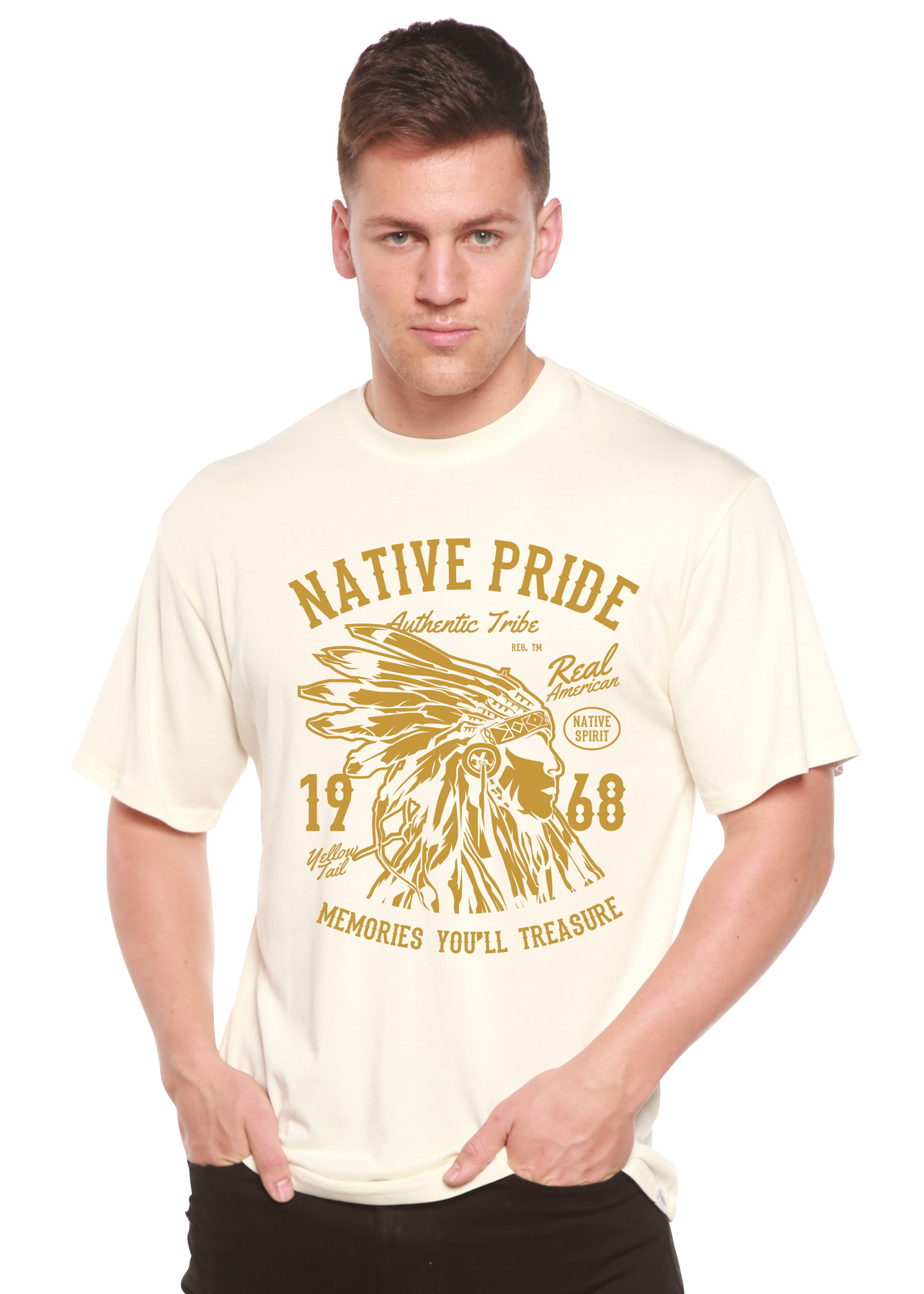 Native Pride men's short sleeve graphic T-shirt in bamboo viscose and organic cotton