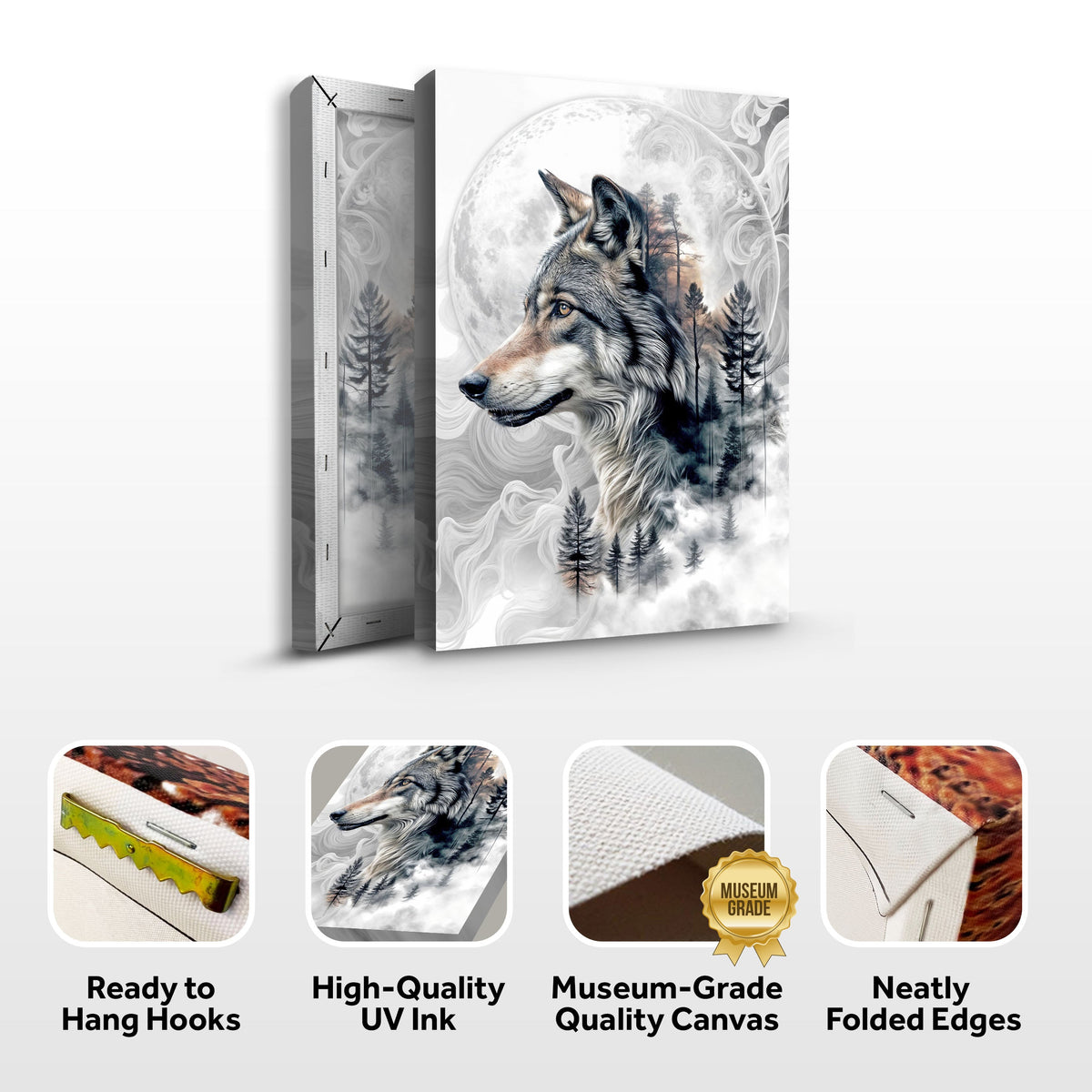 Wolf Double Exposure Wall Art by Tailored Canvases