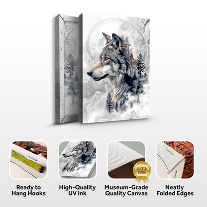 Wolf Double Exposure Wall Art by Tailored Canvases