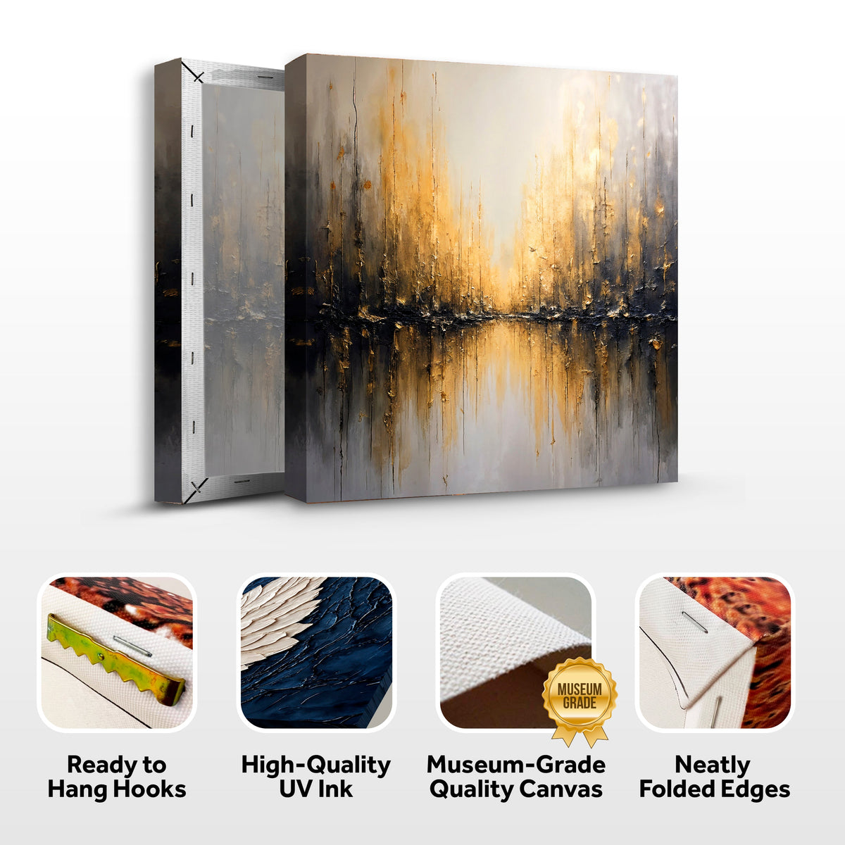 Golden Reflections Abstract Wall Art by Tailored Canvases