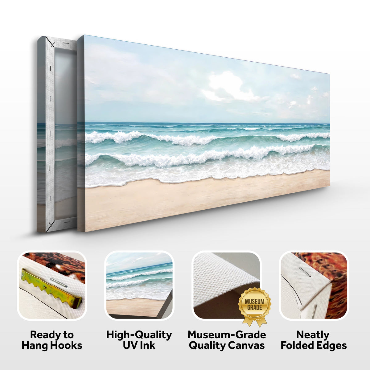 Serene Ocean Wave Coastal Wall Art by Tailored Canvases