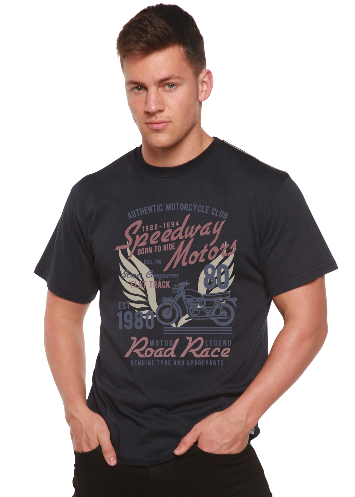 Speedway Motor men's bamboo graphic T-shirt – view 6