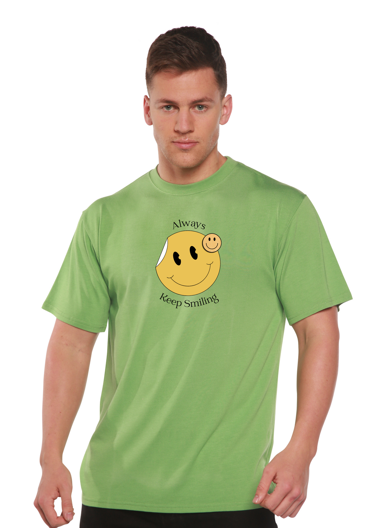 Always Keep Smiling men's bamboo graphic T-shirt – view 4