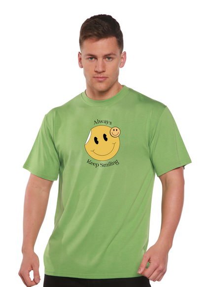 Always Keep Smiling men's bamboo graphic T-shirt – view 4