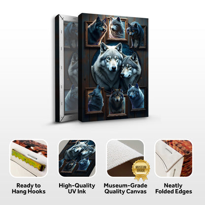 3D Wolf Collage Wall Art II canvas by Tailored Canvases, view 7