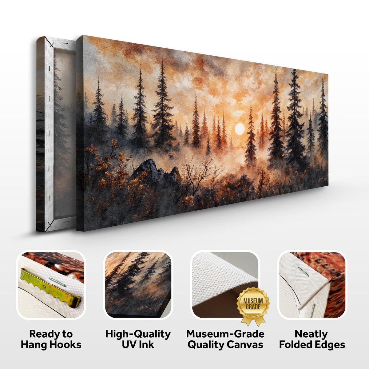 Rustic Forest Sunset Wall Art by Tailored Canvases