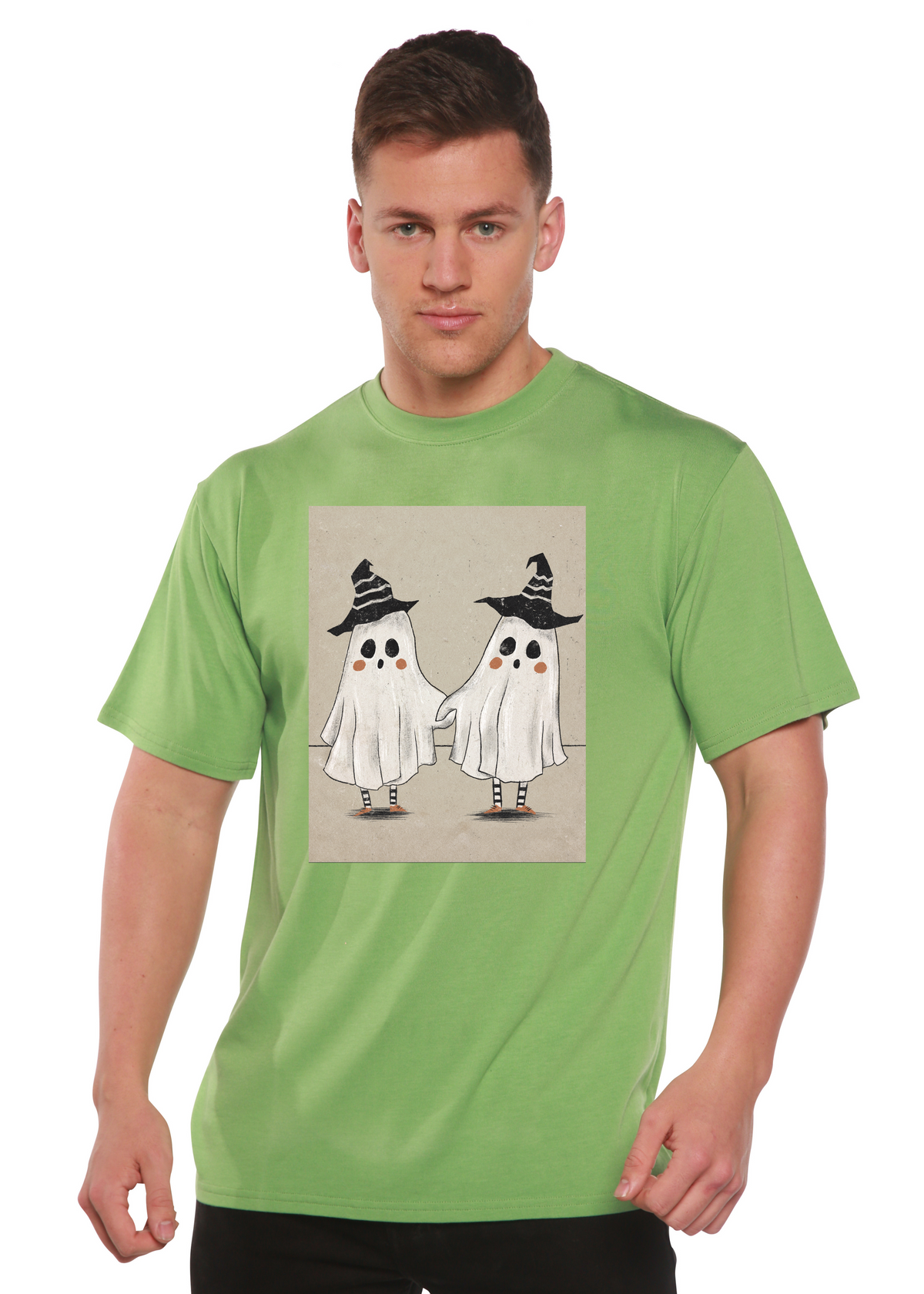 Cute Ghost men's bamboo graphic T-shirt – view 7