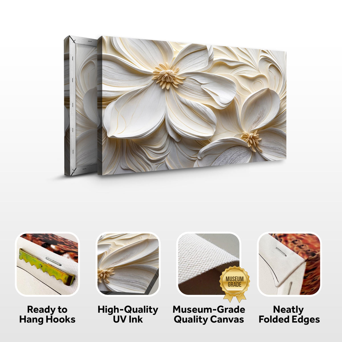 3D Minimalist Flower Wall Art II canvas by Tailored Canvases, view 7