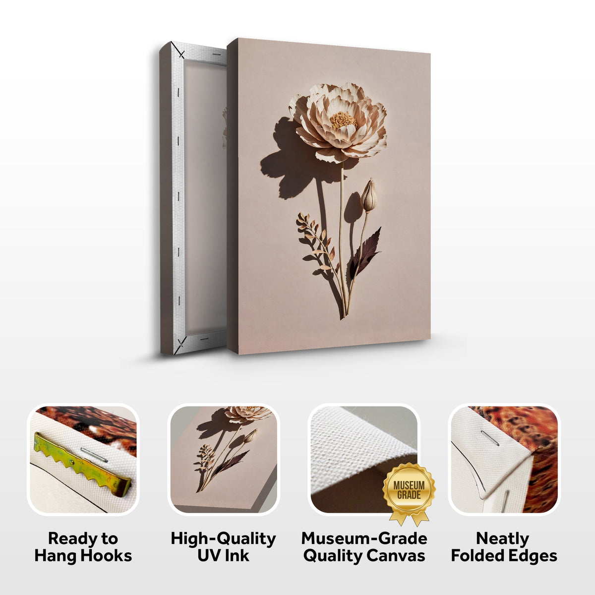 Minimalist Lone Flower Wall Art by Tailored Canvases