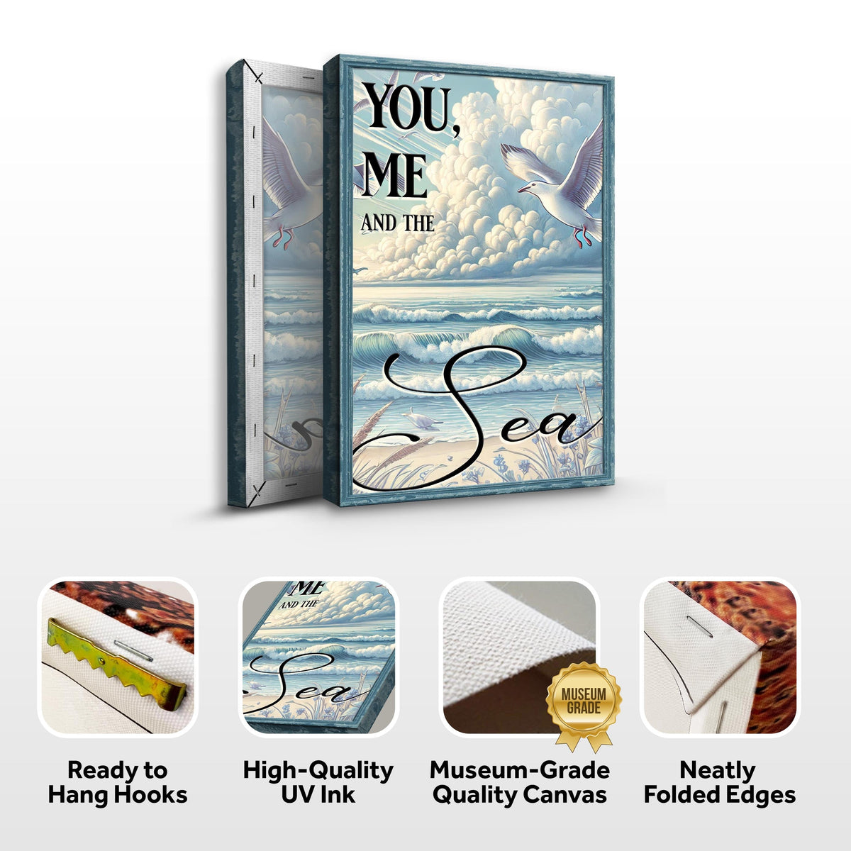 You Me and the Sea Coastal Sign IV by Tailored Canvases