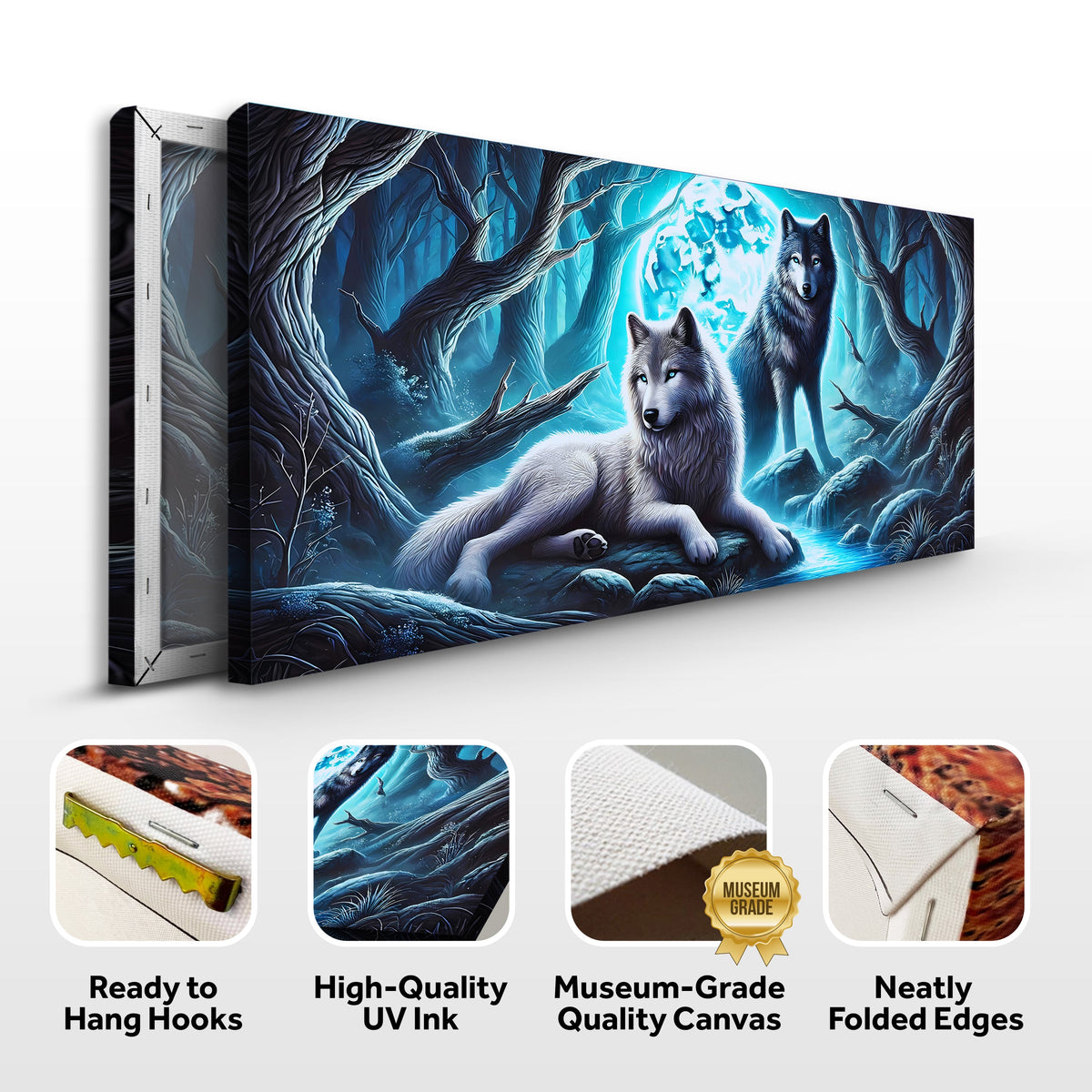 3D Wolves Wall Art canvas by Tailored Canvases, view 7