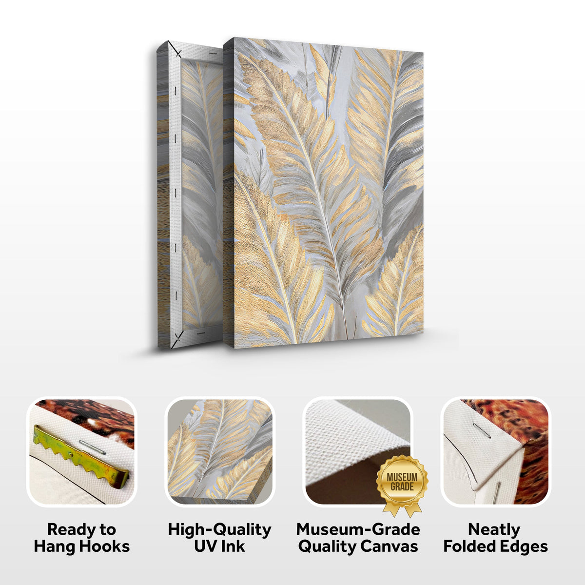Luxury Gold and Silver Leaf Wall Art by Tailored Canvases