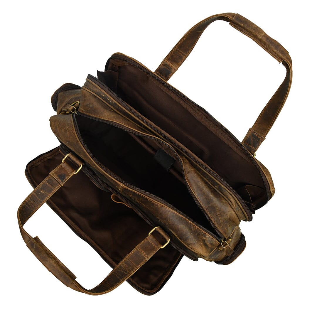 Floyd Handmade Buffalo Leather Office Briefcase by Classy Leather Bags
