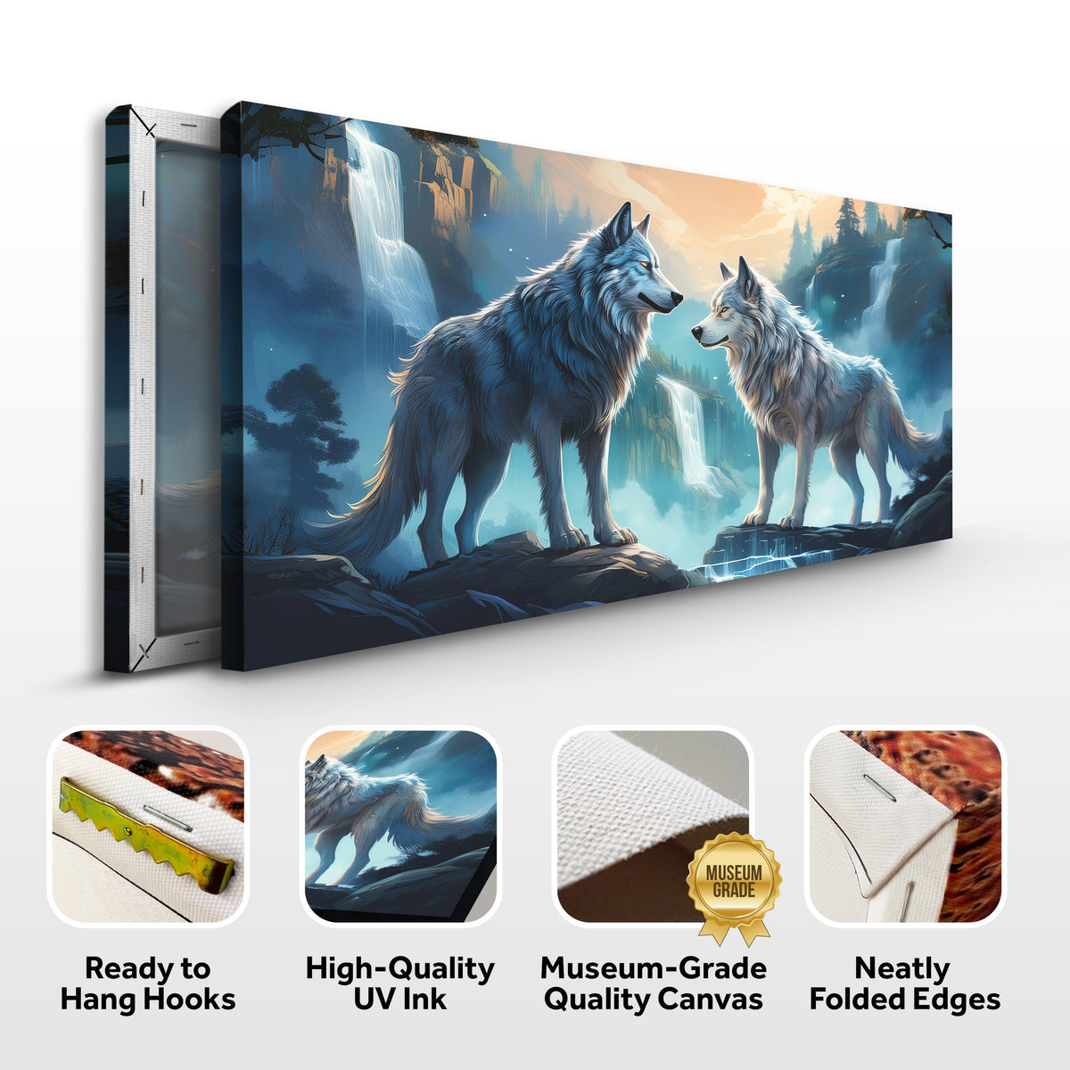 3D Wolves Wall Art IV canvas by Tailored Canvases, view 7