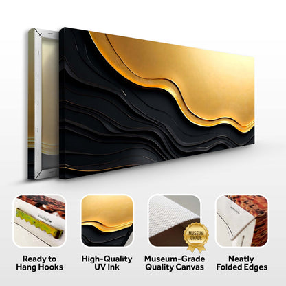 Black And Gold Minimalist Abstract V by Tailored Canvases