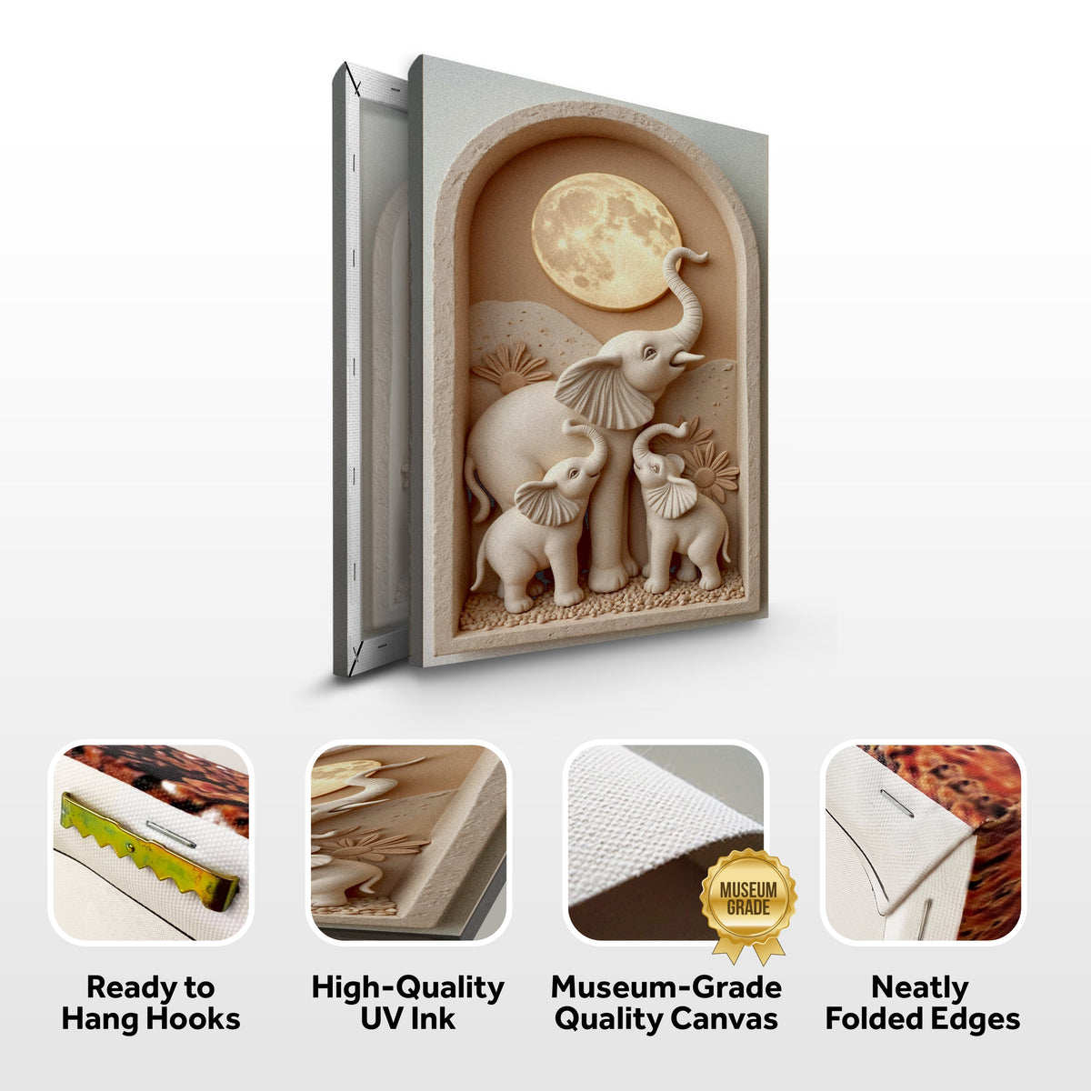 Elephant Harmony Wall Art by Tailored Canvases