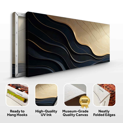 Black And Gold Minimalist Abstract VII by Tailored Canvases